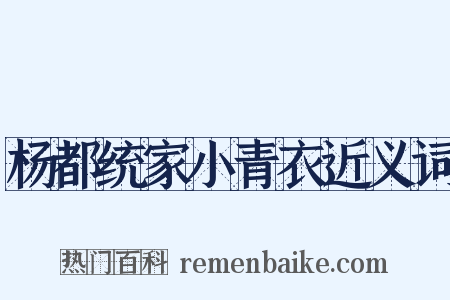 杨都统家小青衣近义词是什么意思的图片